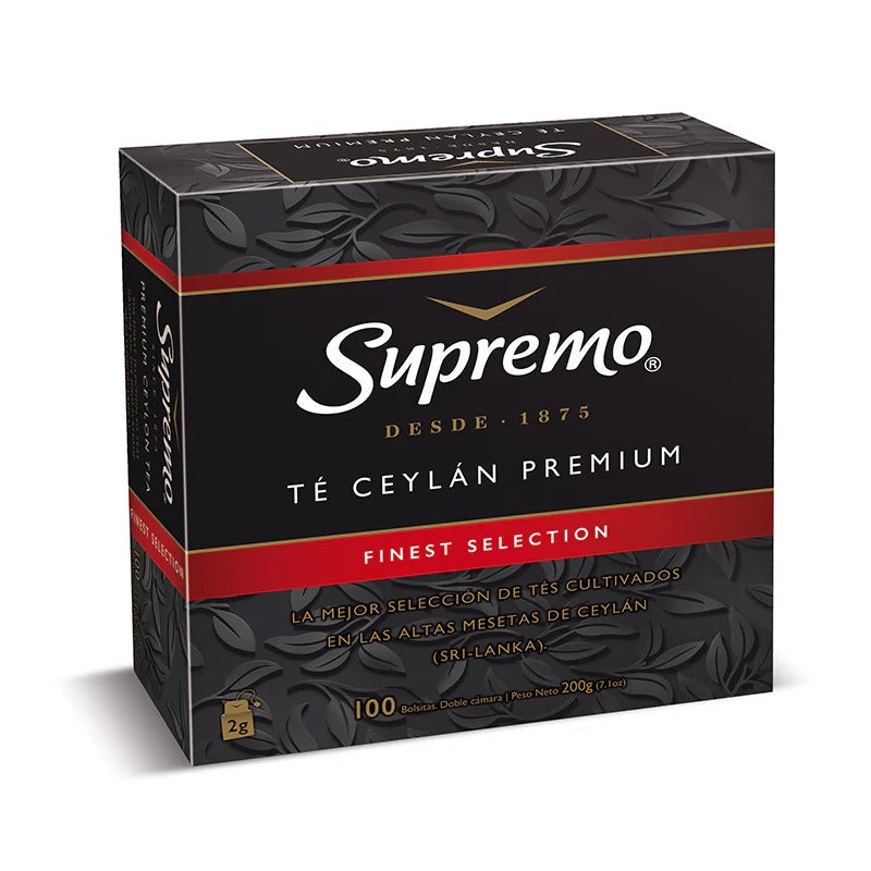 Té Ceylon Premium Negro - 100 Bolsitas Supremo Individuales