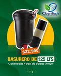 Contenedor de Basura 125 Litros con Ruedas y Tapa