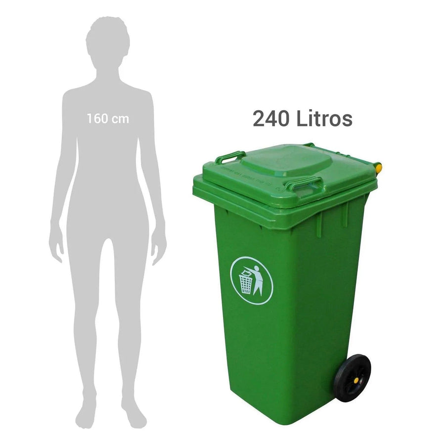 Contenedor de Basura 240 Litros con Pedal y Ruedas