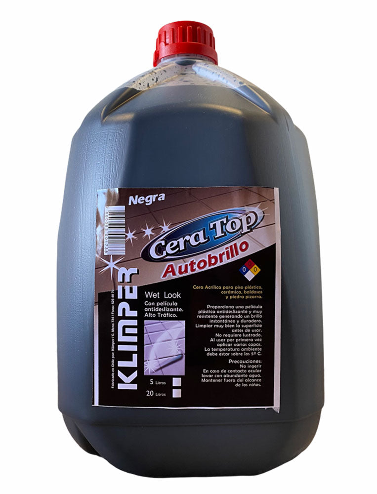 Cera Acrílica Negra Autobrillo 5 Litros - Brillo Duradero para Pisos