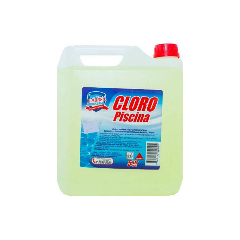 Cloro Líquido para Piscina 5 Litros - Desinfección Potente y Agua Cristalina
