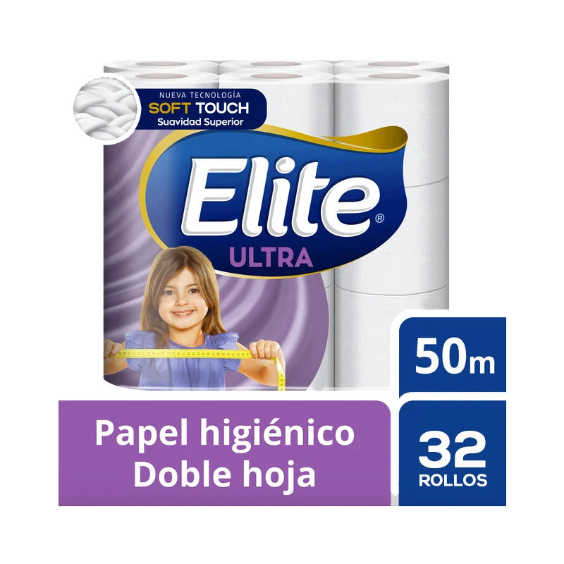 Papel Higiénico en Manga 50 Metros - Pack de 32 Rollos Doble Hoja