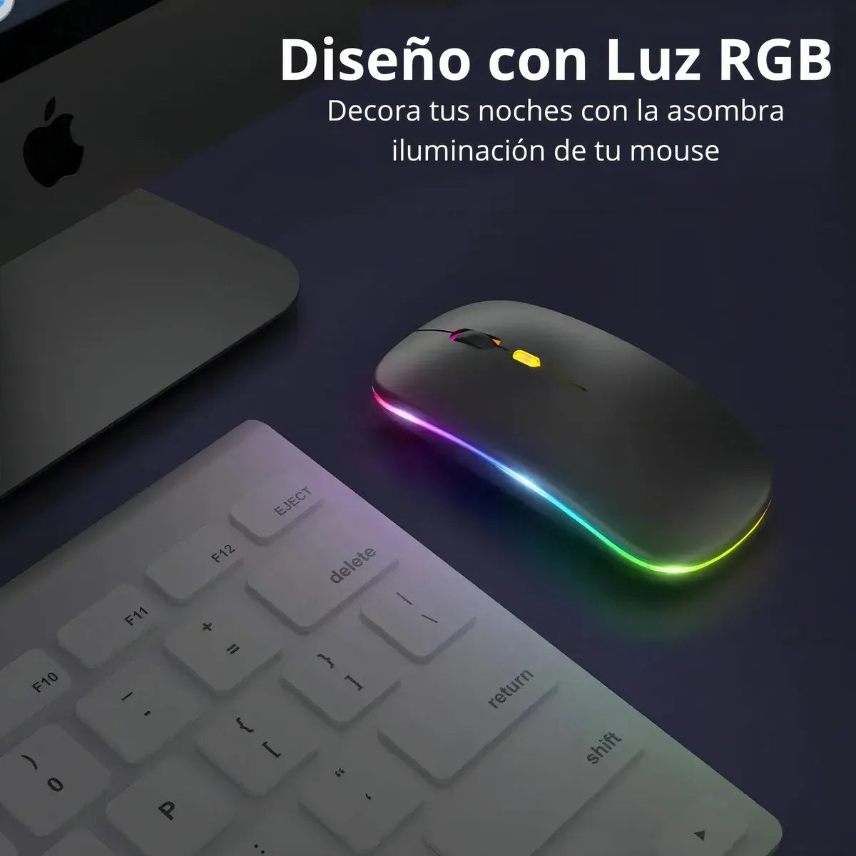 Mouse Gamer Inalambrico Recargable RGB Silencioso