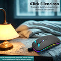 Mouse Gamer Inalambrico Recargable RGB Silencioso