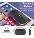 Mouse Gamer Inalambrico Recargable RGB Silencioso
