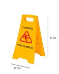 Cartel de Alerta para Piso Mojado - Señalización de Seguridad Profesional