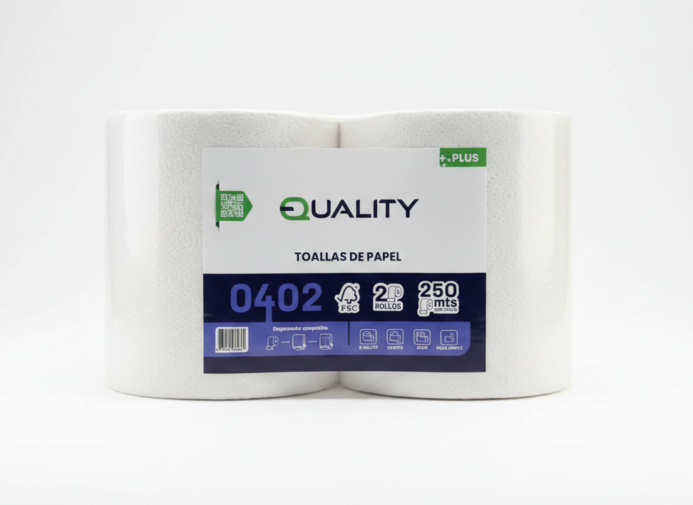 Papel Toalla Jumbo 2x250 metros - Celulosa 100% Ecológica