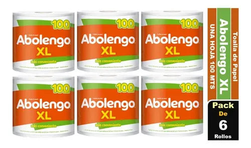 Toalla De Papel Abolengo Xl Absorbente Pack De 6 Rollos