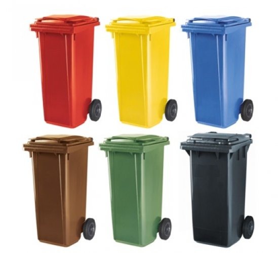 Contenedor de Basura 120 Litros con Ruedas - Múltiples Colores
