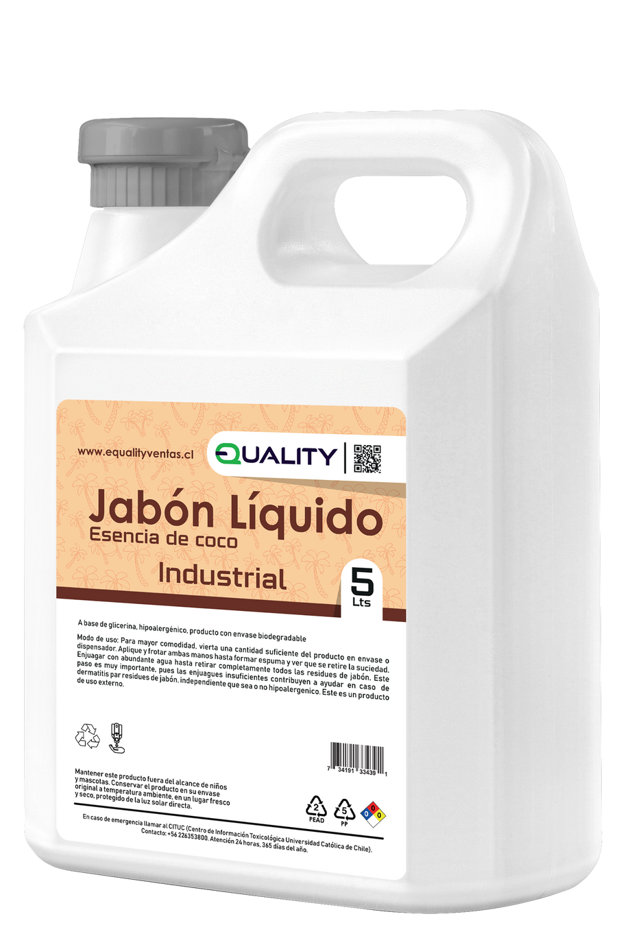 Jabón Líquido Hipoalergénico Aroma Coco - Pack 6 Unidades