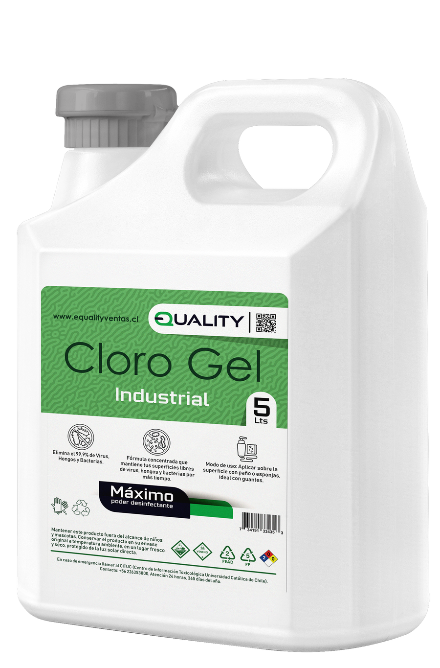 Desinfectante en Gel Industrial - Pack 6 Bidones de 5L