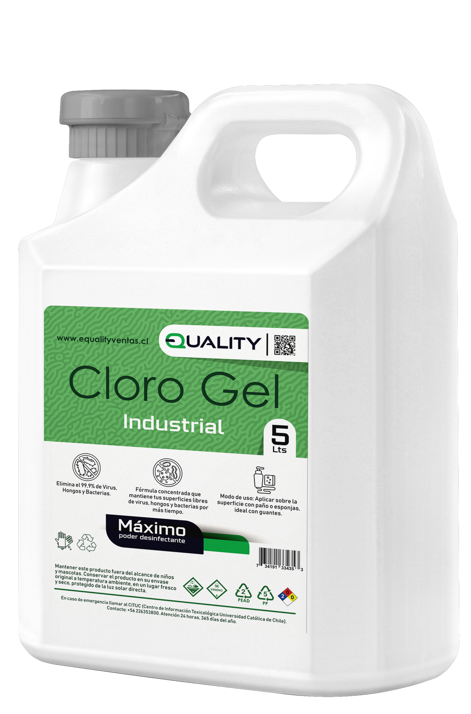 Pack de 6 bidones de Cloro Gel Industrial
