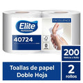 Toalla de Papel Doble Hoja 2 Rollos x 200 m - Absorción Superior