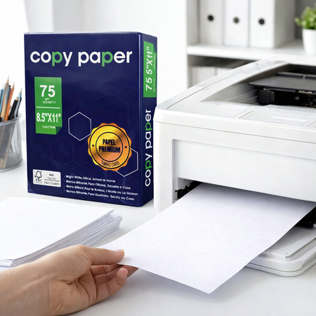 Papel Carta 75g - Resma de 500 Hojas Blanco Brillante